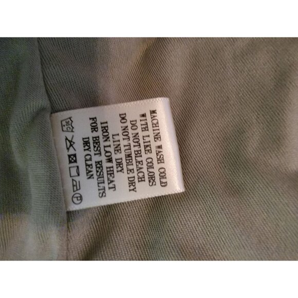 New In Olive Green Button Front Tiered Skirt L Cotton - Picture 4 of 5